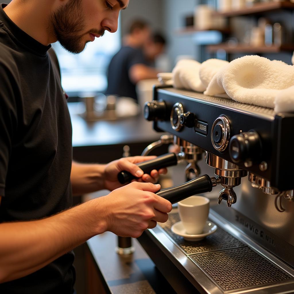 Cleaning a coffee machine