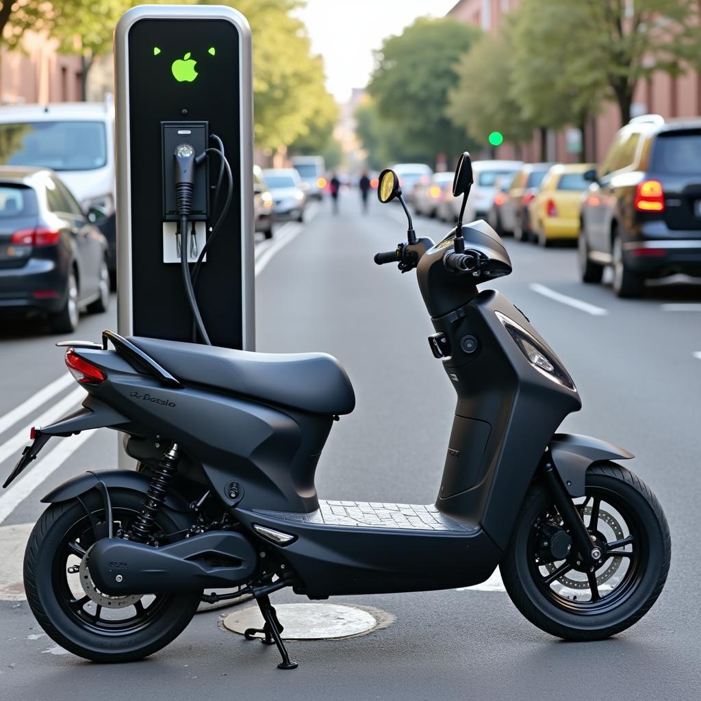 Electric scooter saving fuel cost