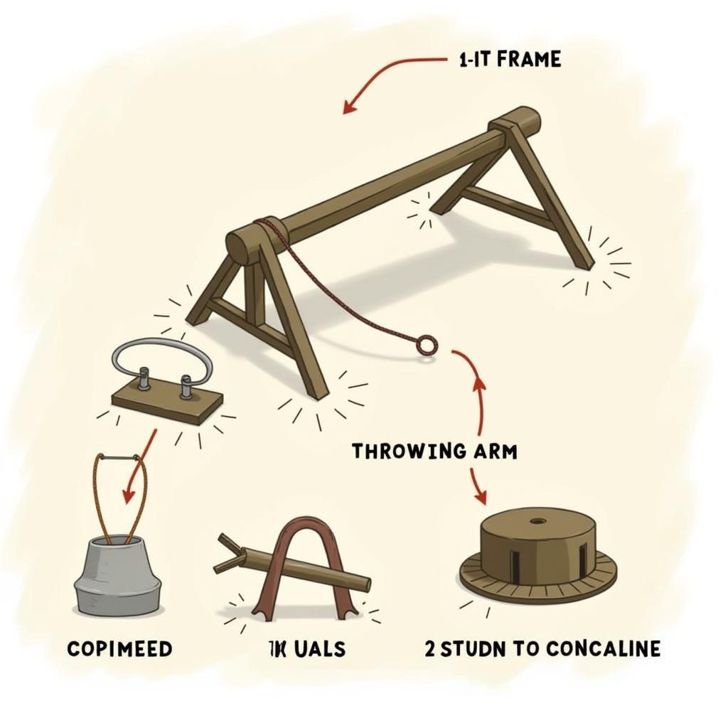 Các bộ phận của máy bắn đá