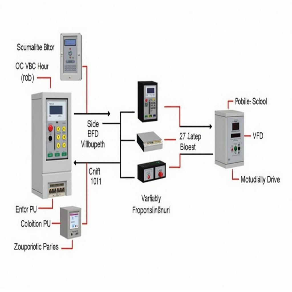 Các thành phần chính của hệ thống PLC Mitsubishi điều khiển thang máy