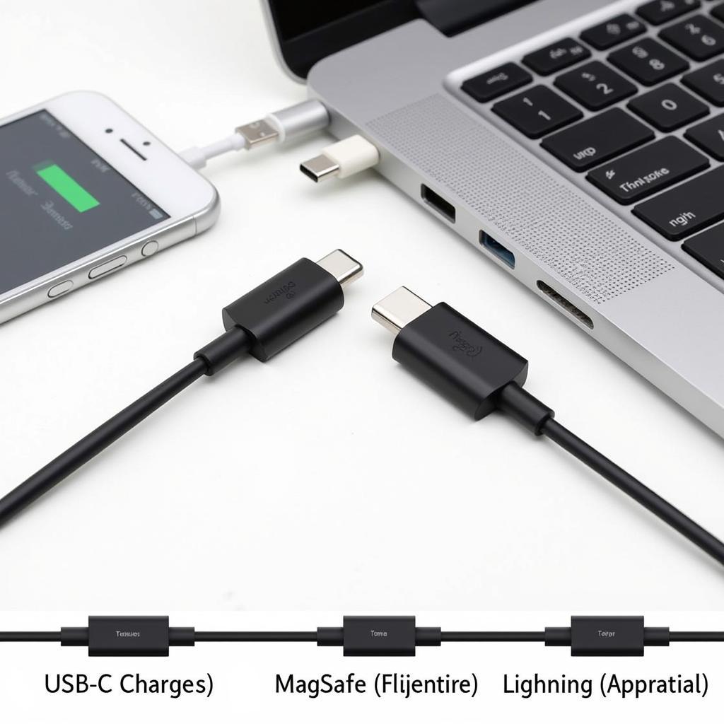 Dây sạc máy tính USB-C, MagSafe và Lightning