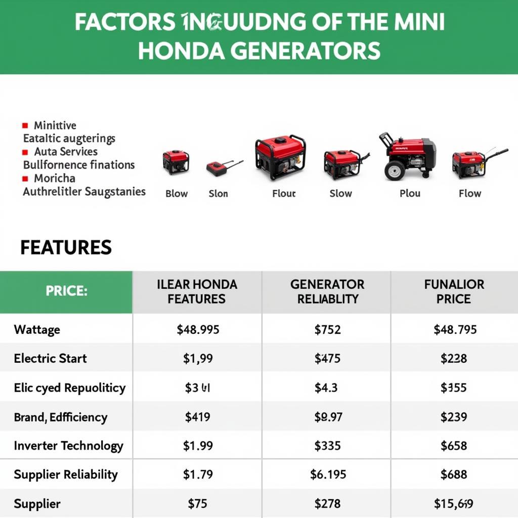 Phân tích các yếu tố ảnh hưởng đến giá máy phát điện mini Honda