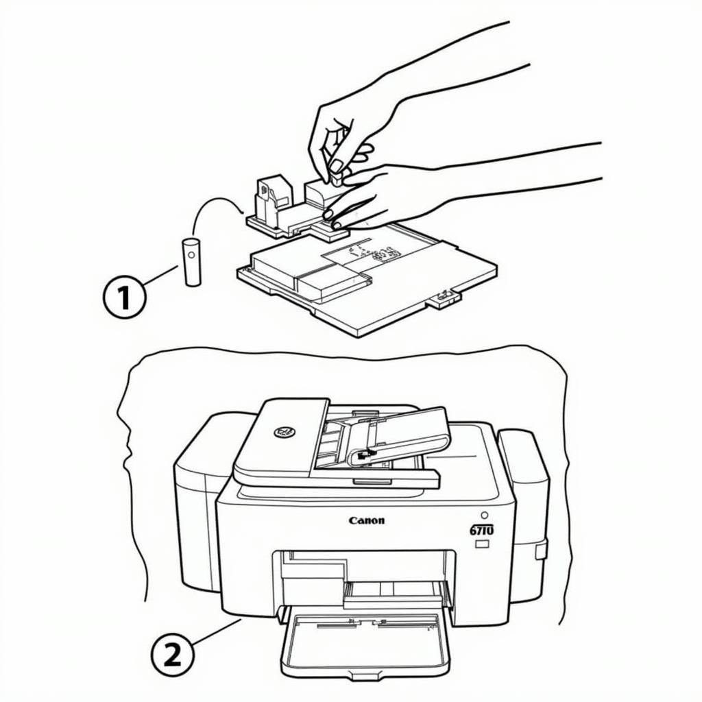 Lắp lại hộp mực máy in Canon 6770