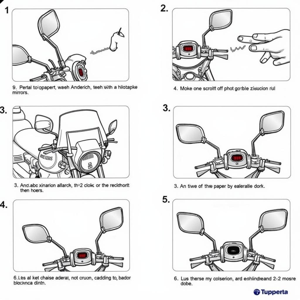 Hướng dẫn lắp đặt kính chiếu hậu xe máy Honda chi tiết từng bước.