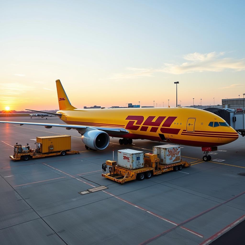 Máy bay DHL tại sân bay