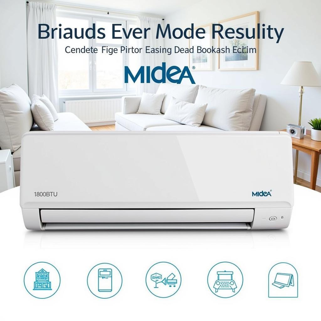 Máy điều hòa Midea 18000BTU màu trắng hiện đại