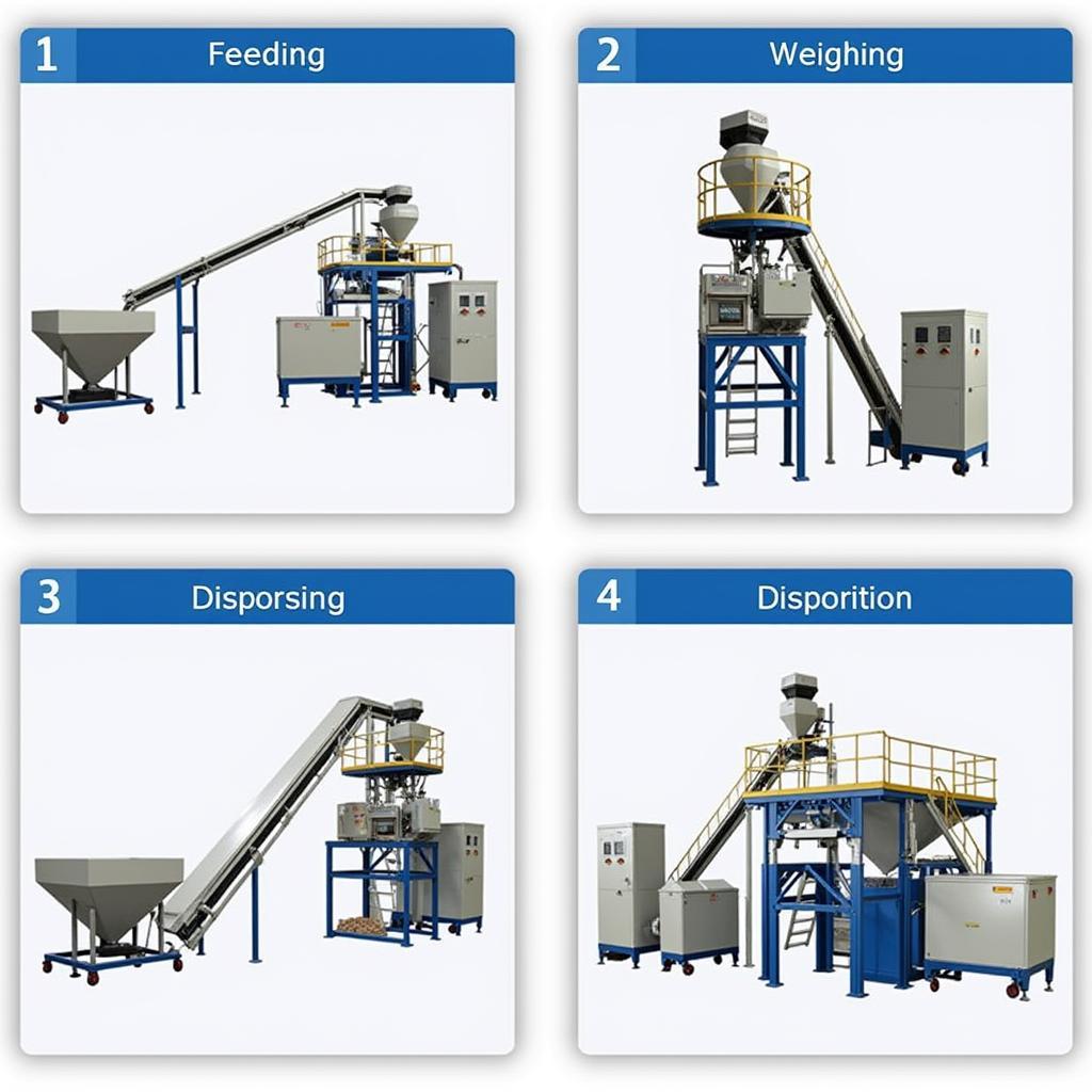 Quy trình hoạt động của máy đóng bao xi măng 8 vòi