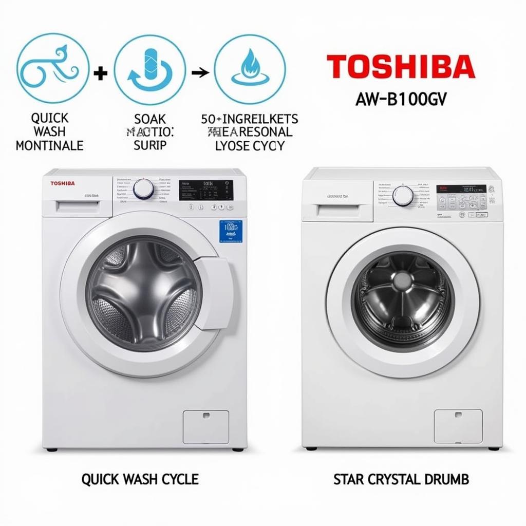 Máy giặt Toshiba 9kg AW-B1000GV Tính năng nổi bật