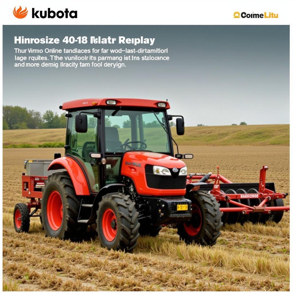 Máy kéo Kubota L4018 đang hoạt động