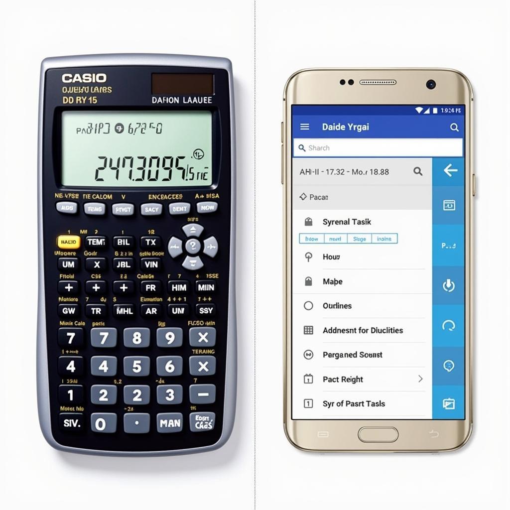 So sánh Máy tính Casio App với máy tính bỏ túi