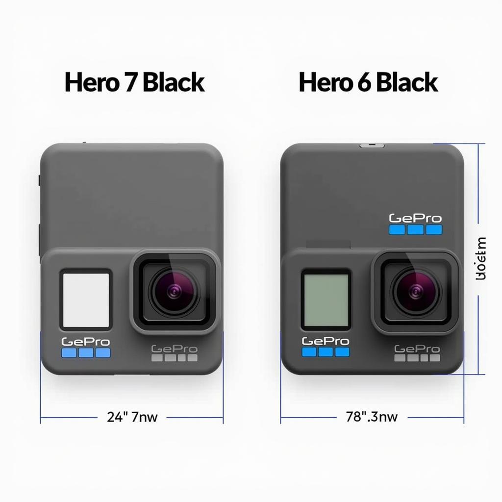 So sánh GoPro Hero 7 Black và Hero 6 Black về kích thước và thiết kế