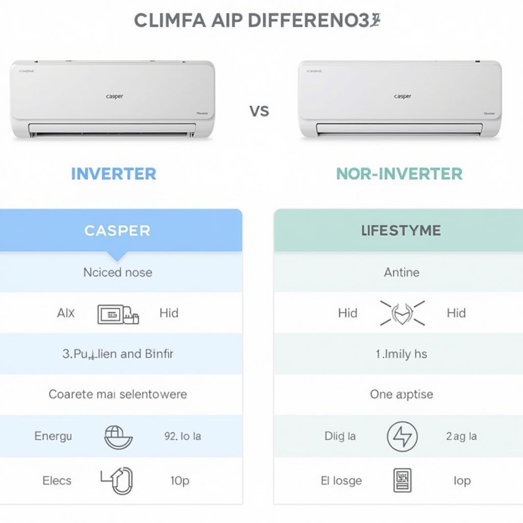 So sánh máy lạnh Casper 1HP Inverter và Non-Inverter