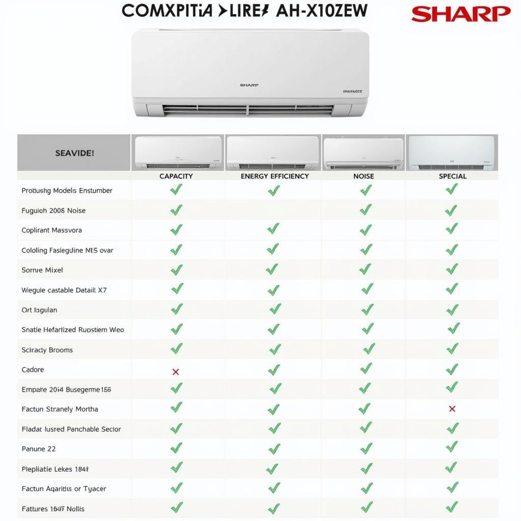 So sánh máy lạnh Sharp Inverter 1HP AH-X10ZEW với các sản phẩm khác