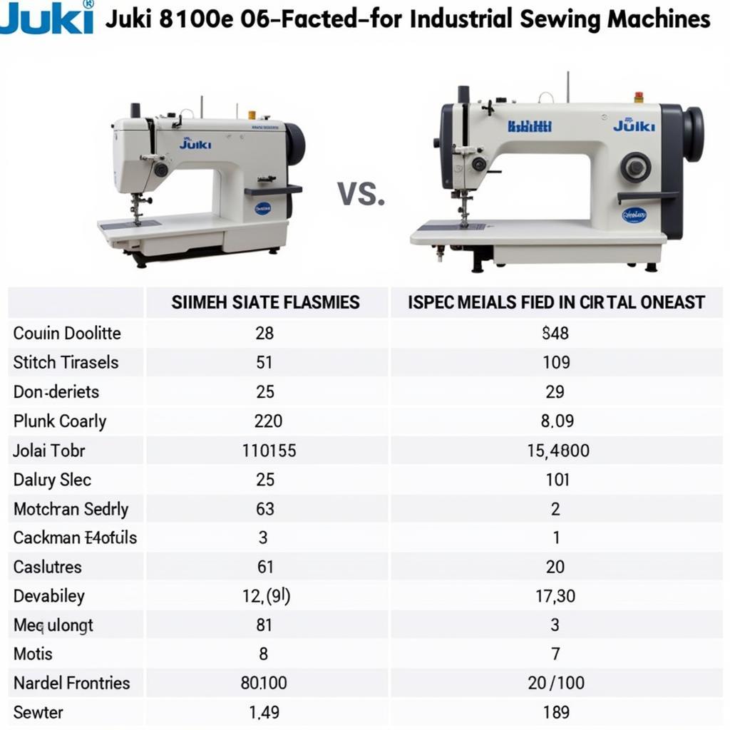 So sánh máy may Juki 8100e với các dòng máy khác