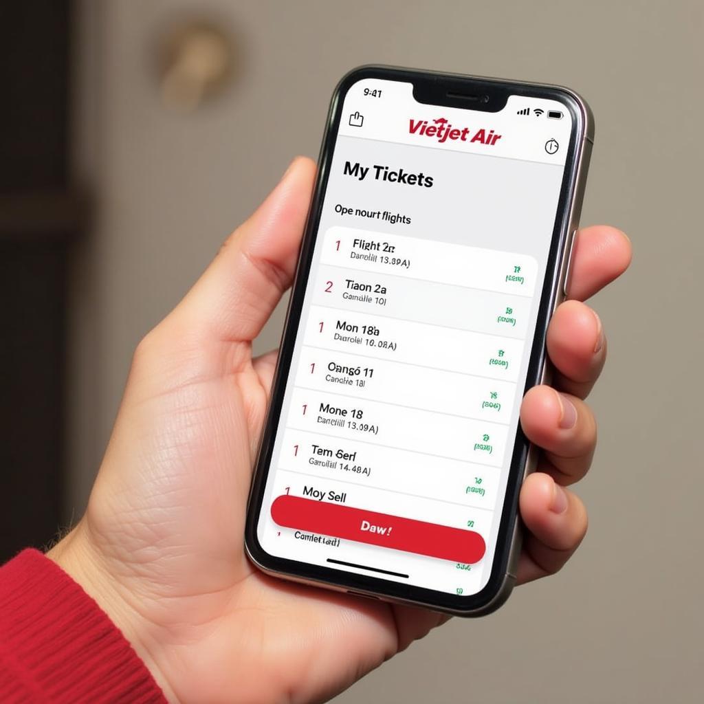 Sử dụng ứng dụng di động Vietjet Air