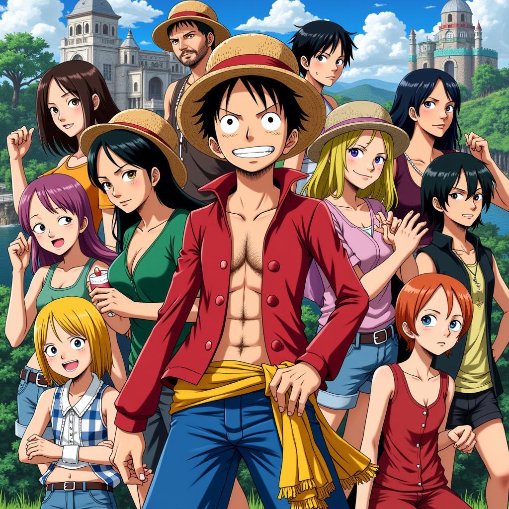 Hình nền One Piece nhóm Mũ Rơm