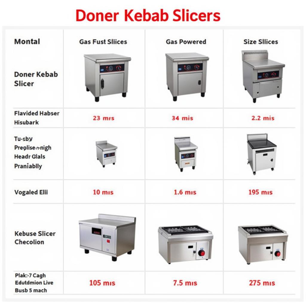 Các loại máy cắt thịt doner kebab