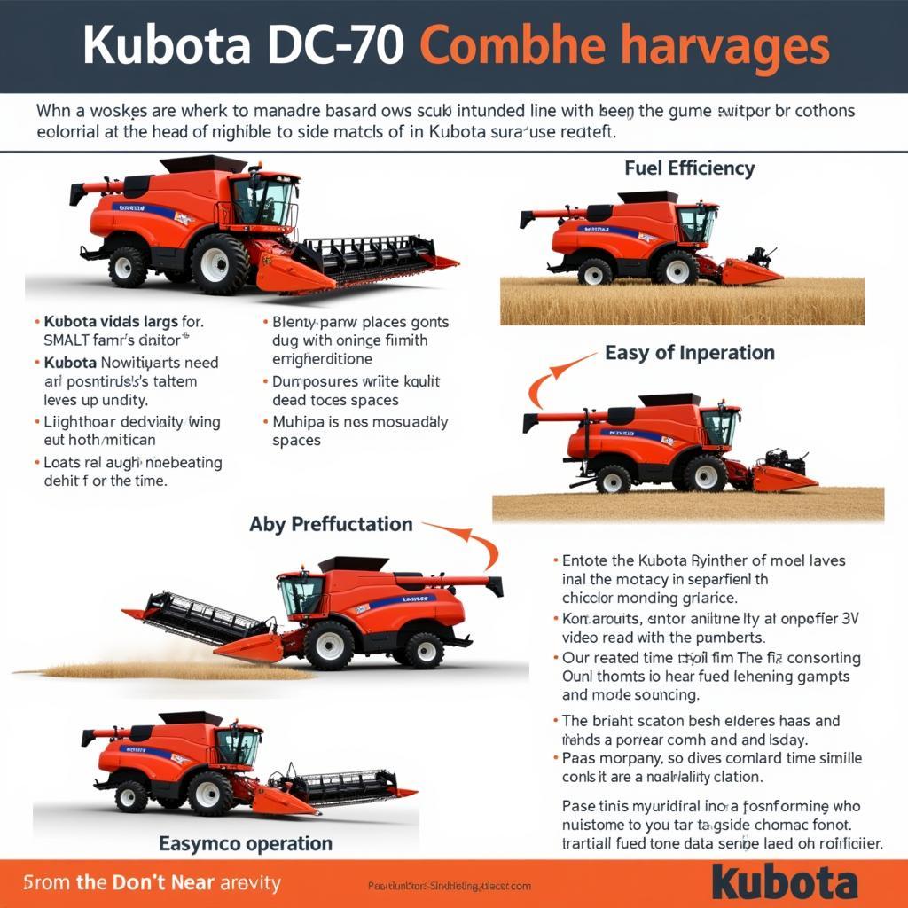 Ưu điểm máy cắt lúa Kubota 70