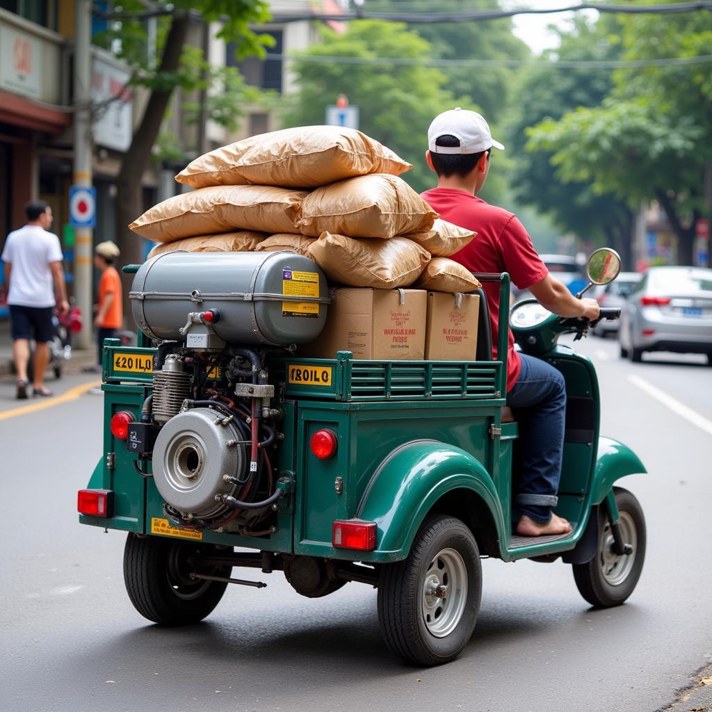 Xe lôi máy chạy xăng