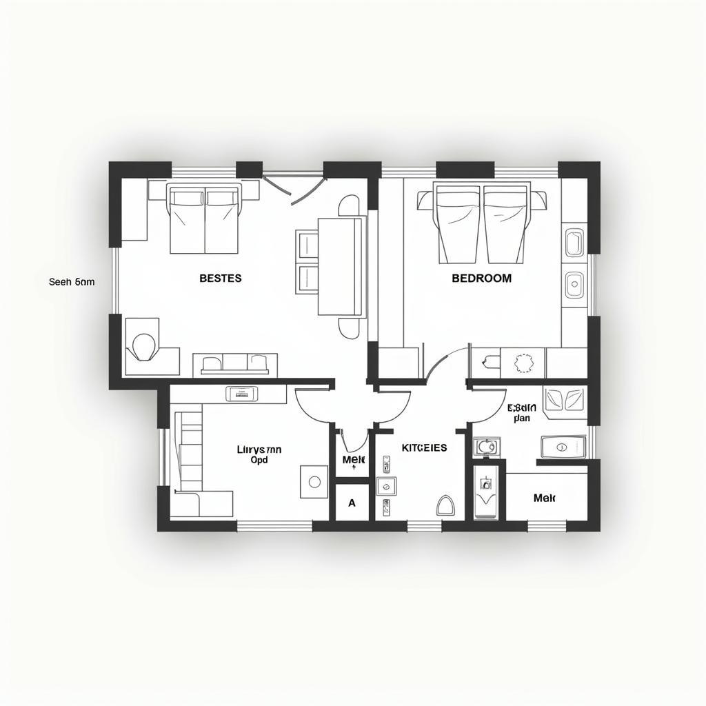 Bố trí nhà mái bằng 50m2