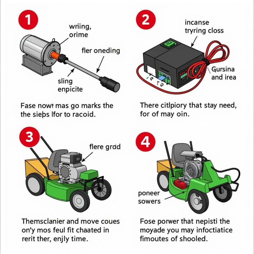 Chế máy cắt cỏ chạy điện