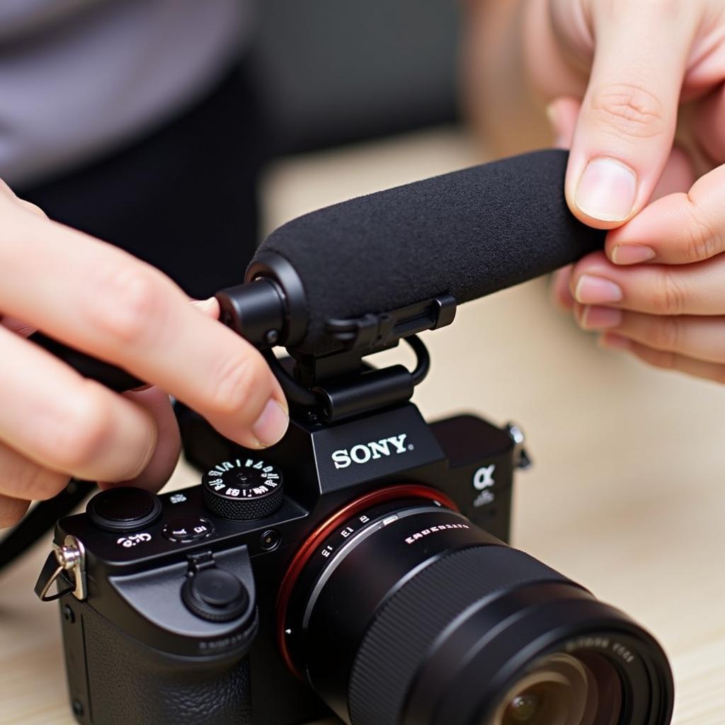 Kết Nối Micro Với Máy Quay Sony