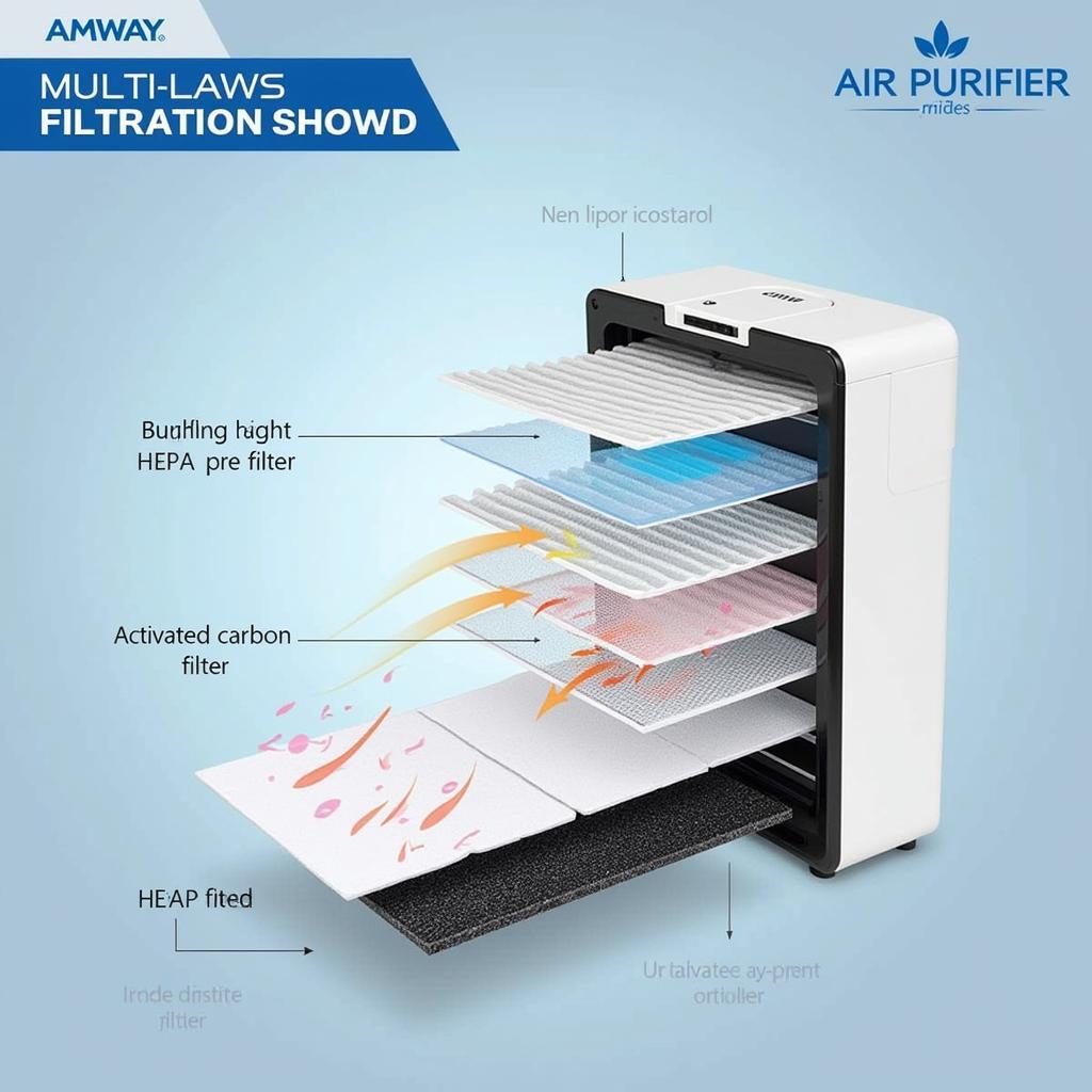 Máy lọc không khí Amway với hệ thống lọc đa lớp