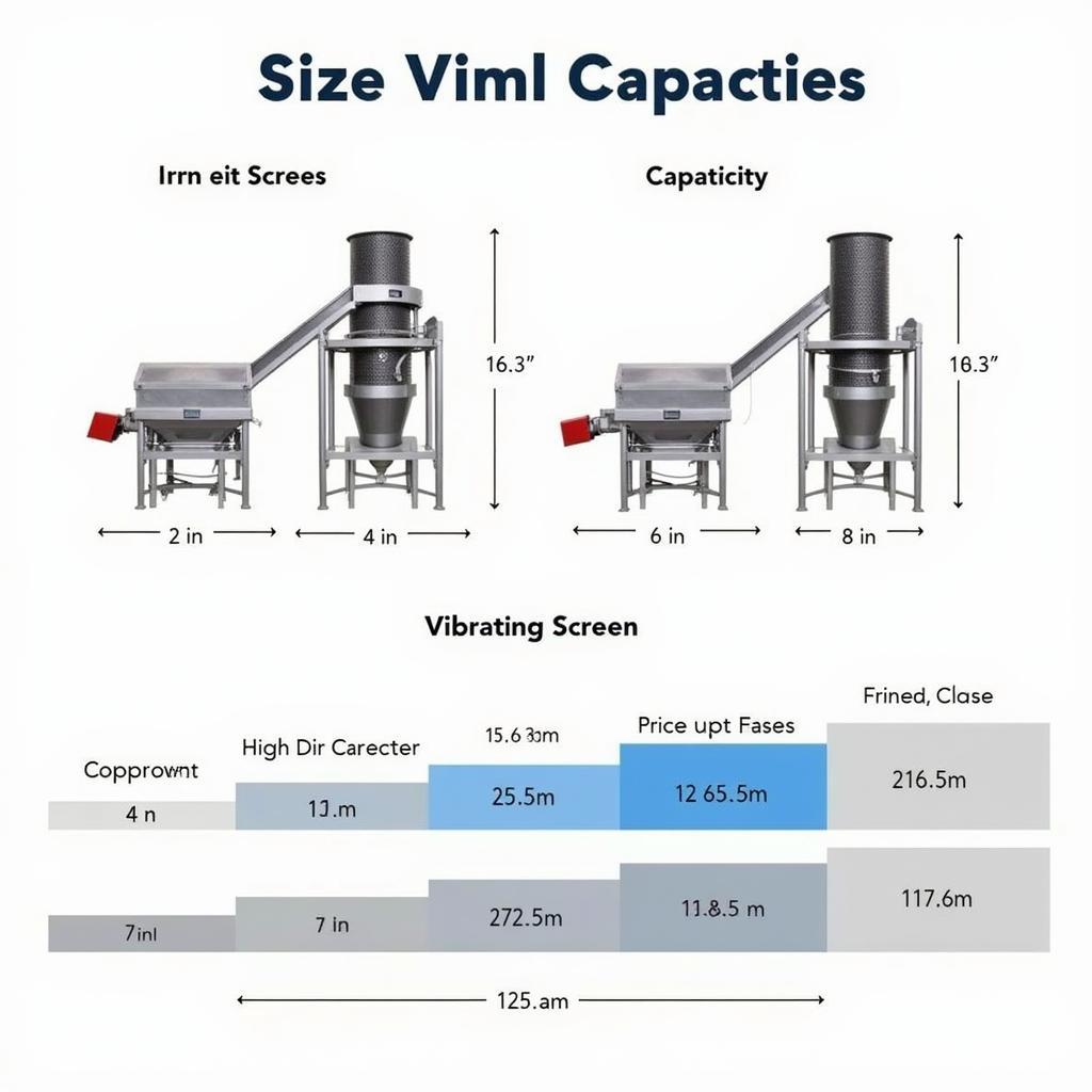 Máy sàng rung: kích thước và công suất