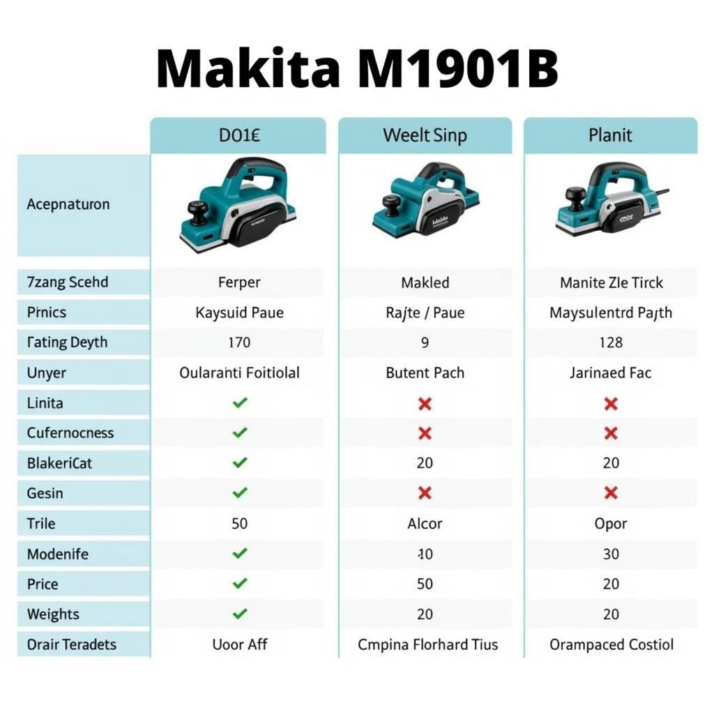 So sánh máy bào Makita M1901B với các sản phẩm khác