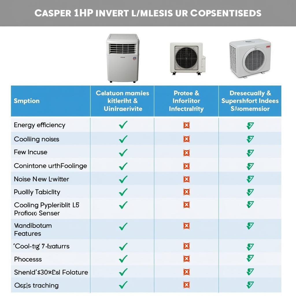 So sánh máy lạnh Casper 1HP Inverter với các hãng khác