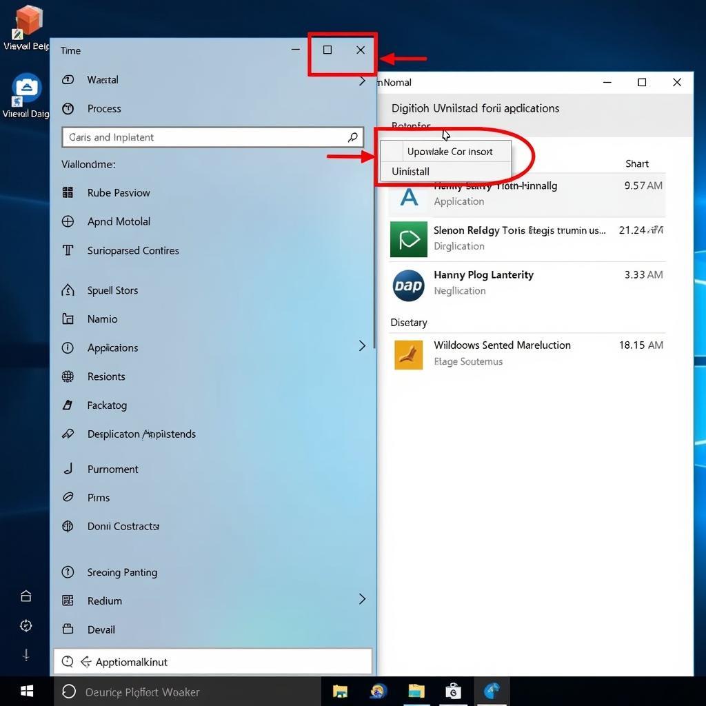 Xóa ứng dụng qua Start Menu