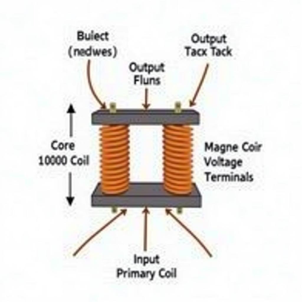 Máy biến thế với cuộn sơ cấp 1000 vòng