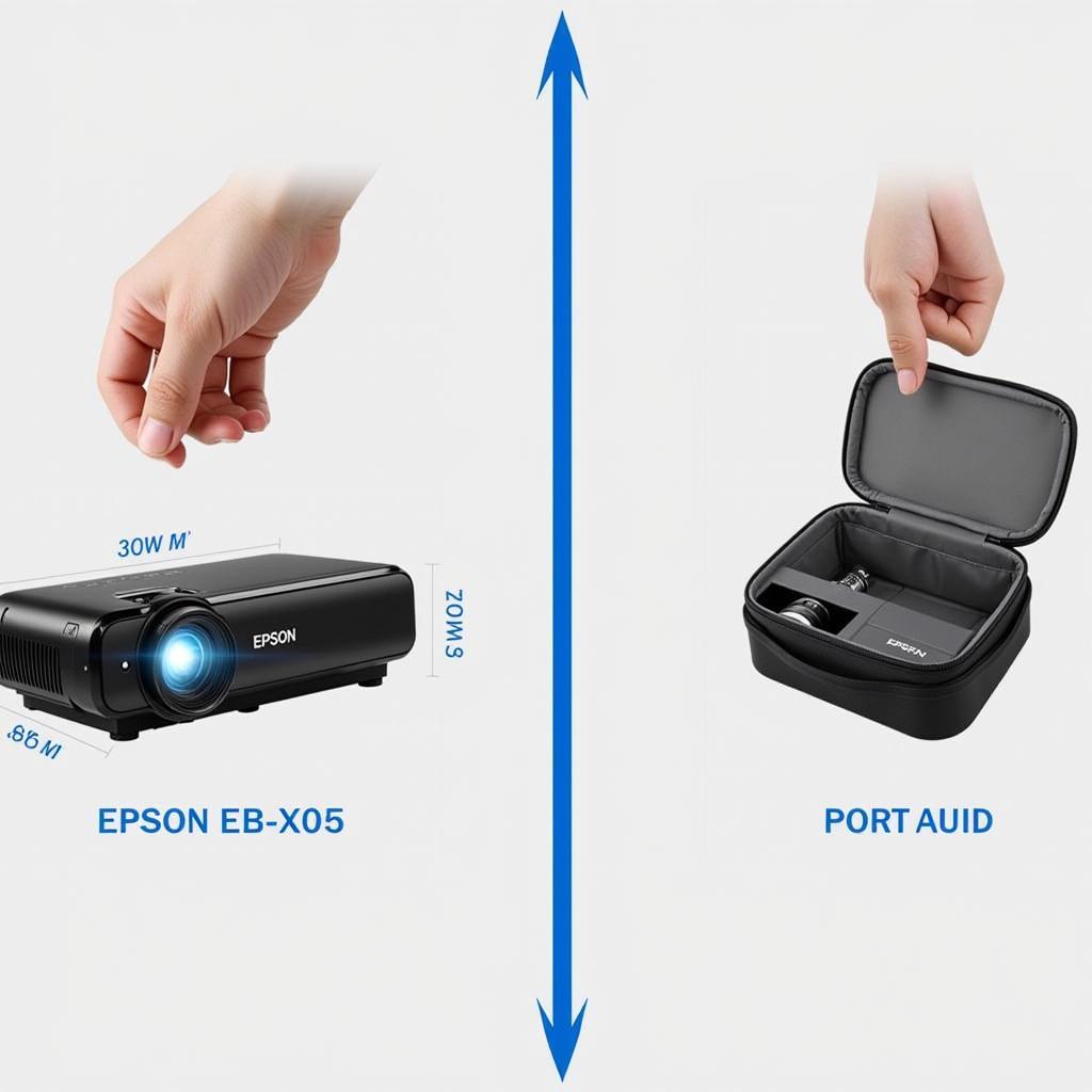 Máy chiếu Epson EB-X05: Thiết kế gọn nhẹ