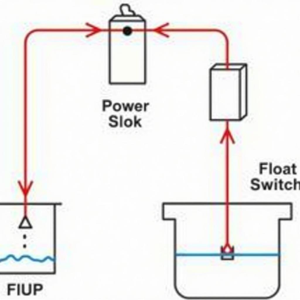 Sơ đồ đấu phao điện máy bơm đơn giản